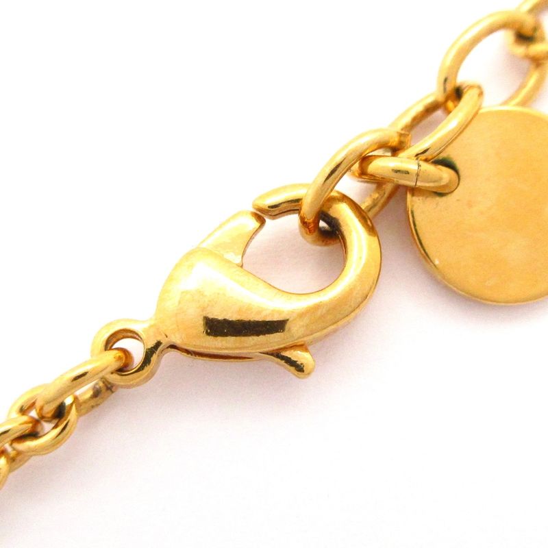 Dior/christian Dior Necklace CD Navy Gold And Clear CD Motif