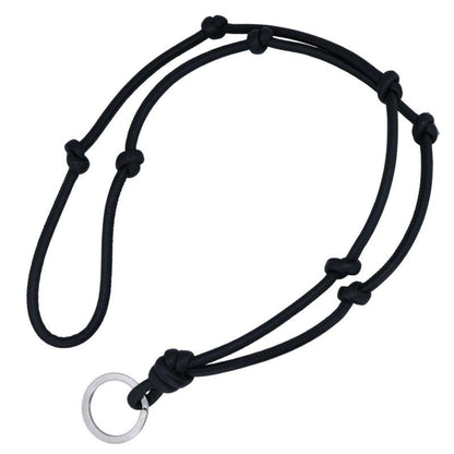Bottega Veneta Leather Necklace With Ring Men's