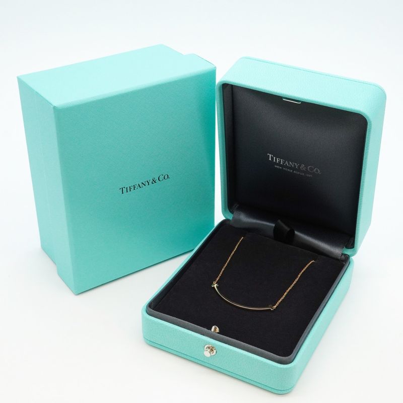 Tiffany & Co Necklace T-smile Small 18K Pink Gold Pink Gold Ladies