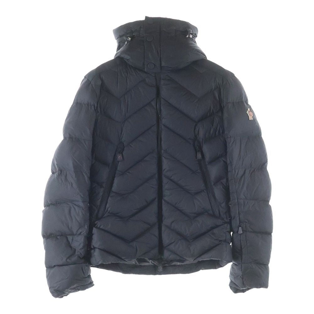 Moncler Patch Logo Hooded Down Jacket Black