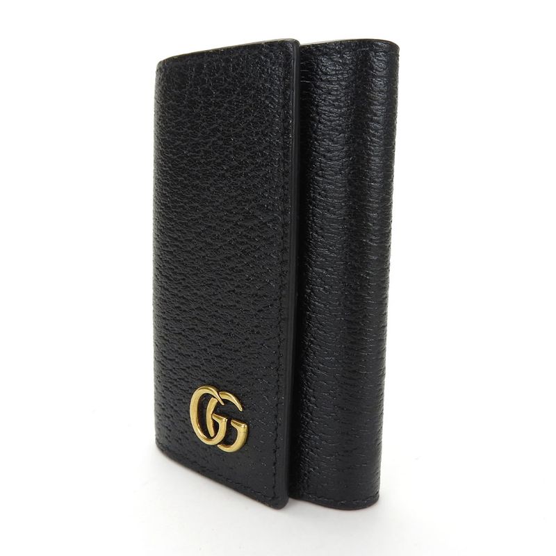Gucci Key Case 435305 GG Marmont Leather Black 6-stack Ladies Men's Gucci