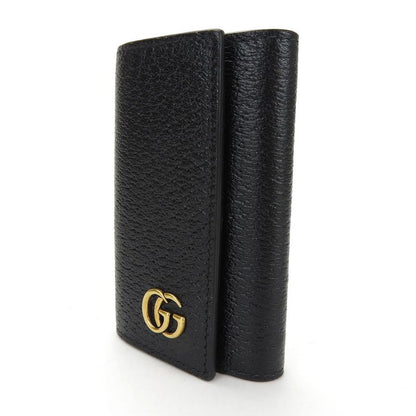 Gucci Key Case 435305 GG Marmont Leather Black 6-stack Ladies Men's Gucci
