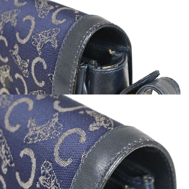 Celine Carriage One Shoulder Bag Macadam Navy Gold 60bs100