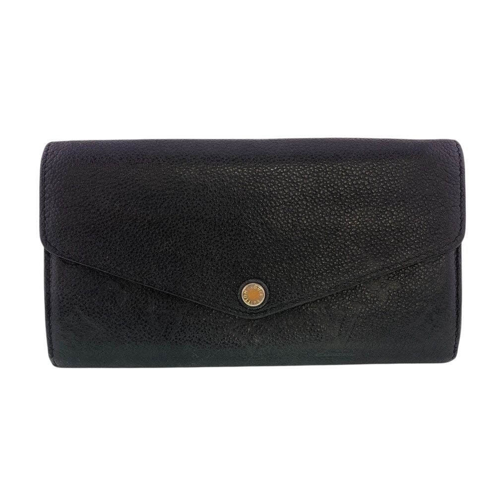 Louis Vuitton Flap Portefeuille Sarah Monogram Empreinte Leather Wallet Black