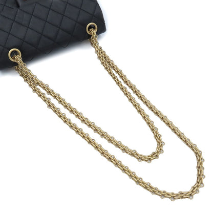 Chanel Black Gold Calfskin Quilted 2.55 Aged Chain Shoulder Bag — view 4