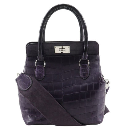 Hermes Toolbox 20 2WAY Shoulder Niloticus Amethyst Purple □O Ladies Handbag