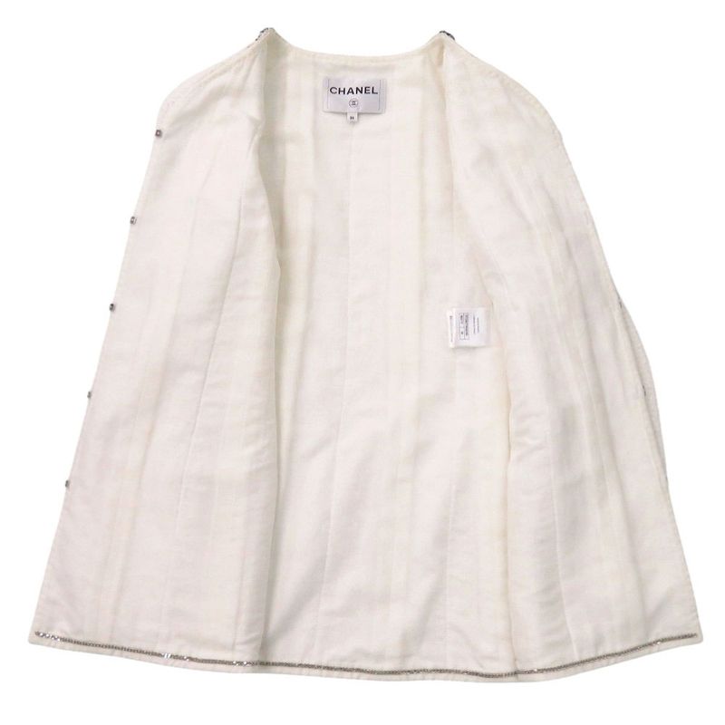 Chanel Tweed Cotton Stone Polyamide White Setup White 1327 Chanel