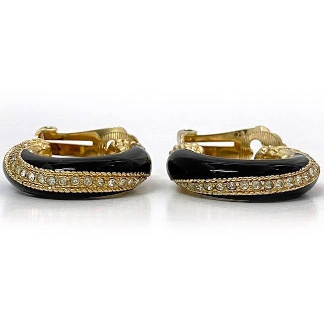 Christian Dior Earrings Ec21691 Gold Black