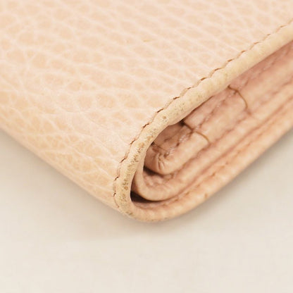 Gucci Wallet GG Marmont Butterfly 499361 Leather Pink Beige Gold Hardware Women