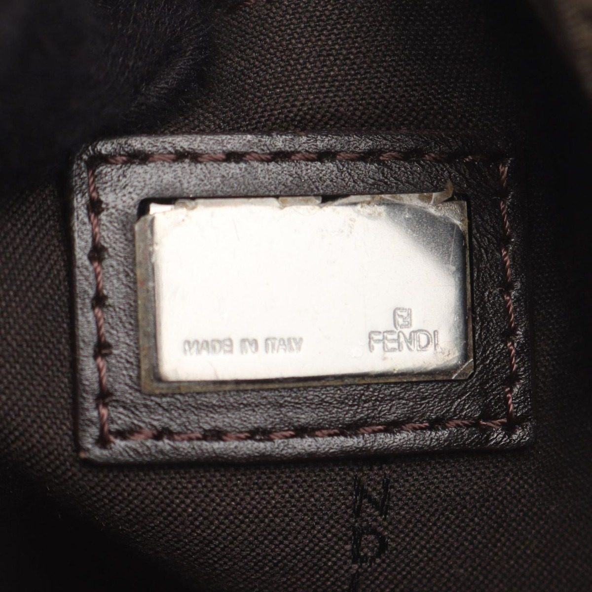 Fendi Shoulder Bag Zucchino Brown Beige Canvas Leather — view 4