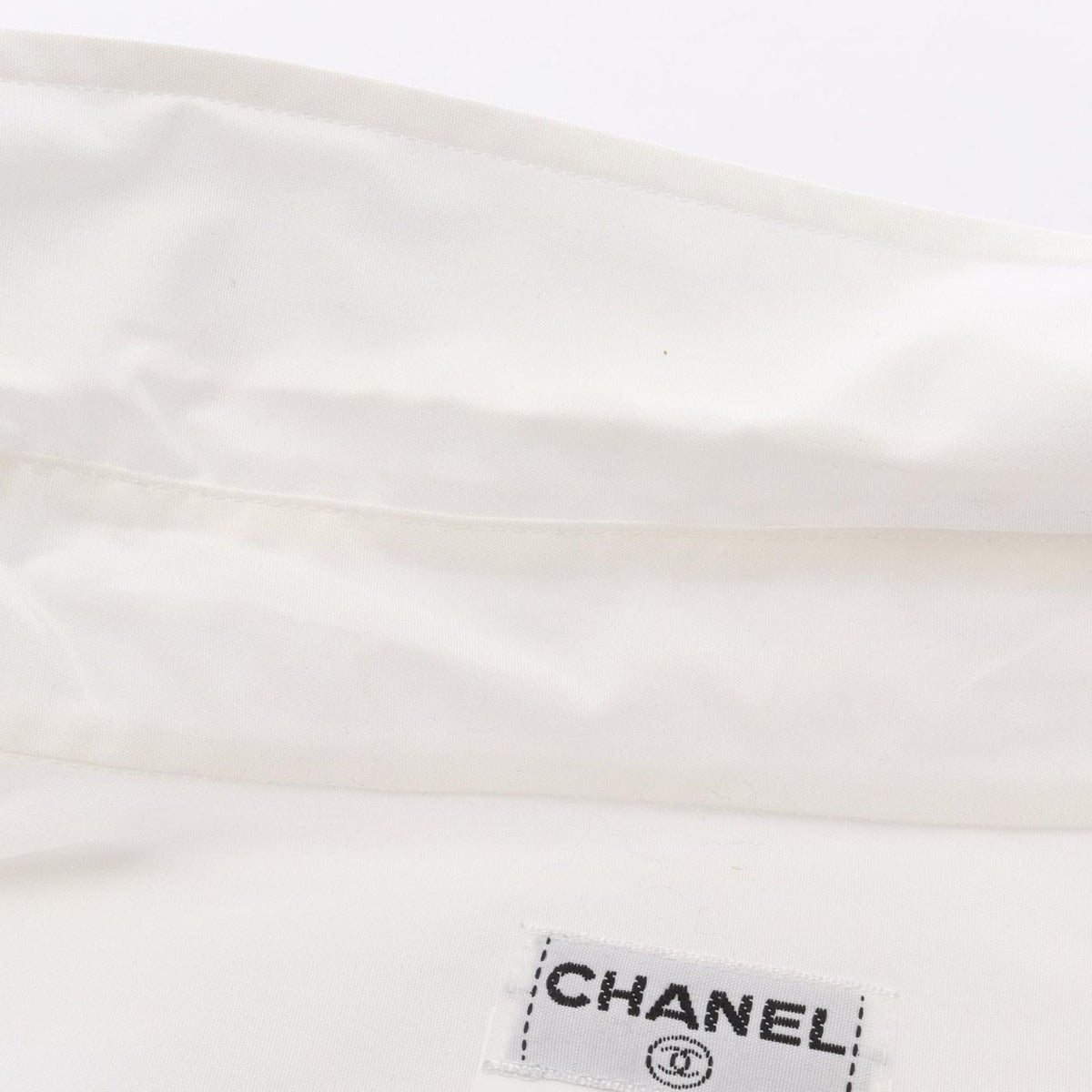 Chanel CC Logo Pearl Button Cotton Shirt B — view 12