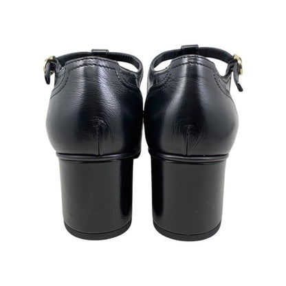 Chanel Heel Pumps Mary Jane G46443 37 1 2 Size Leather Coco Mark Black Gold