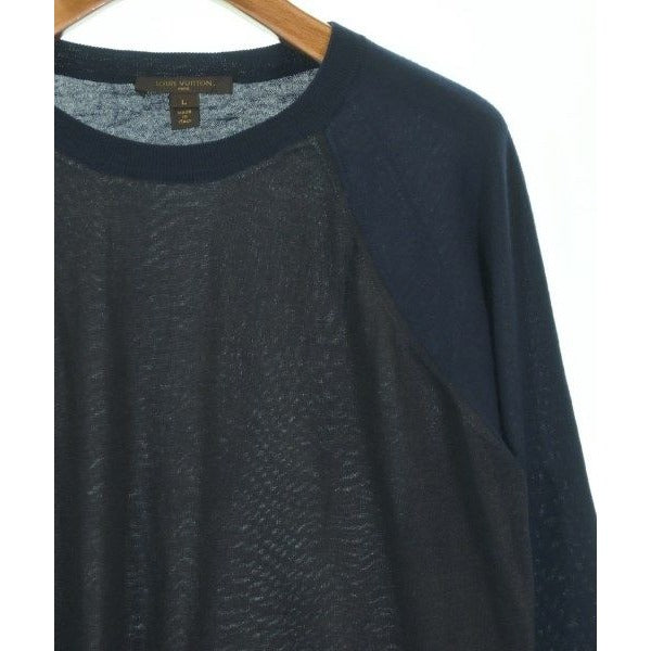 Louis Vuitton Knit Sweater Wool Silk Navy Black — view 4