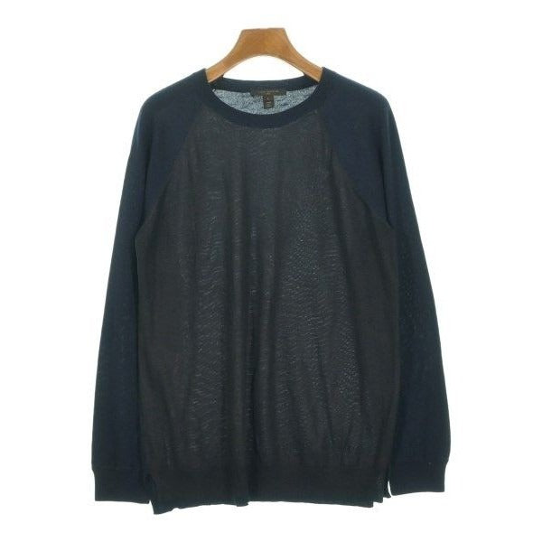 Louis Vuitton Knit Sweater Wool Silk Navy Black
