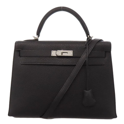 Hermes Kelly 32 Outer Stitch Silver Hardware Handbag Fjord Women