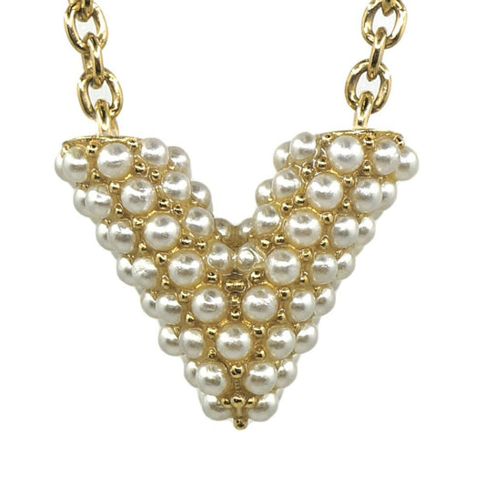 Louis Vuitton Mark Collier Essential Lou Metal Pearl Gold Necklace