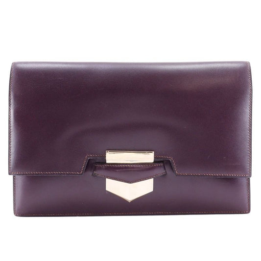Hermes FACO Vintage Box Calf Bordeaux I Ladies Clutch Bag