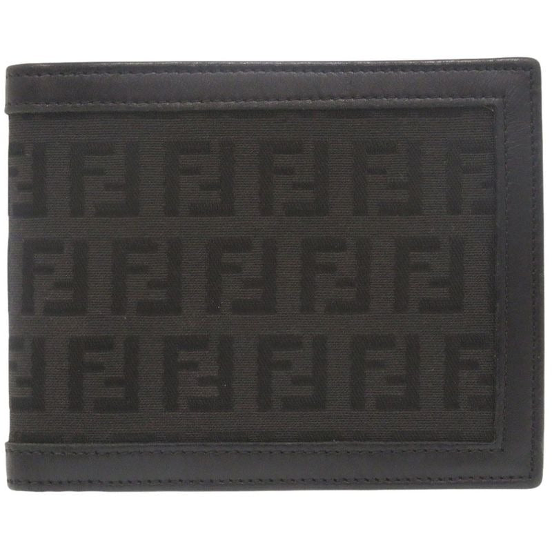 Fendi Zucca 7 M0001 Canvas Black Bifold Wallet 0887