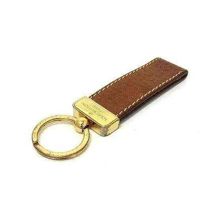 Louis Vuitton Key Holder Monogram Porte Cles Dragonne Brown Leather — view 2