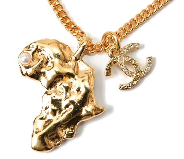 Chanel Necklace Pendant Chain Ladies Men's Chanel Africa Motif Coco Mark CC