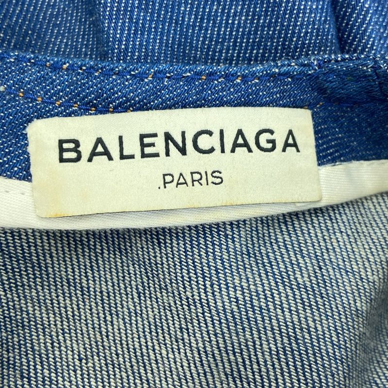 Balenciaga Key Ring Sleeveless Denim Dress 413275 Indigo Blue 34