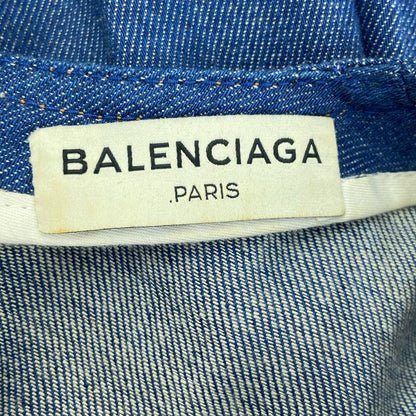 Balenciaga Key Ring Sleeveless Denim Dress 413275 Indigo Blue 34