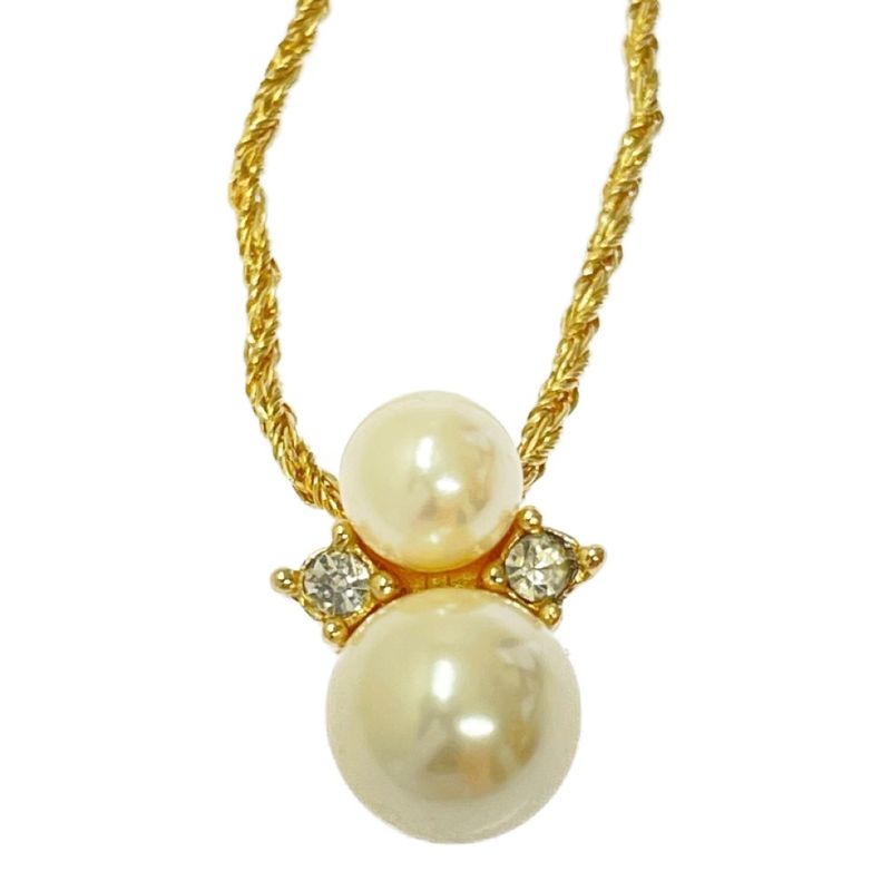 Christian Dior GP Faux Pearl Necklace Women's Gold 315466 Necklace