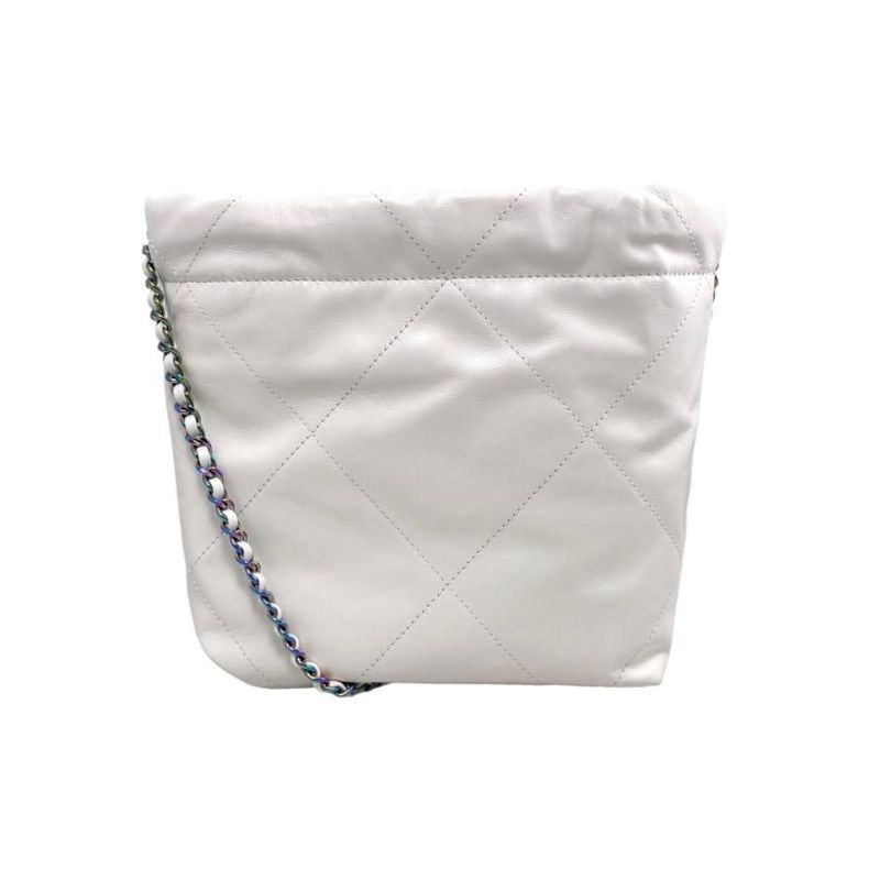 Chanel22 Mini Handbag Chain Shoulder Bag As3980 Aurora Medal White Random Plate