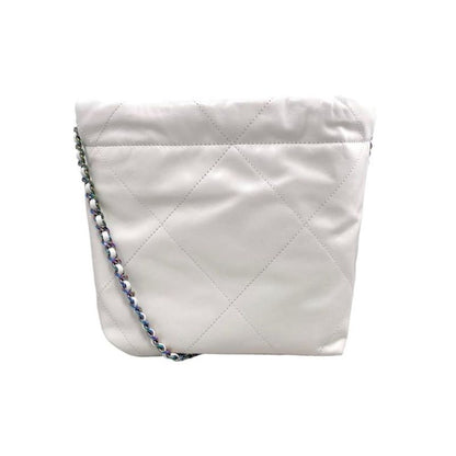 Chanel22 Mini Handbag Chain Shoulder Bag As3980 Aurora Medal White Random Plate