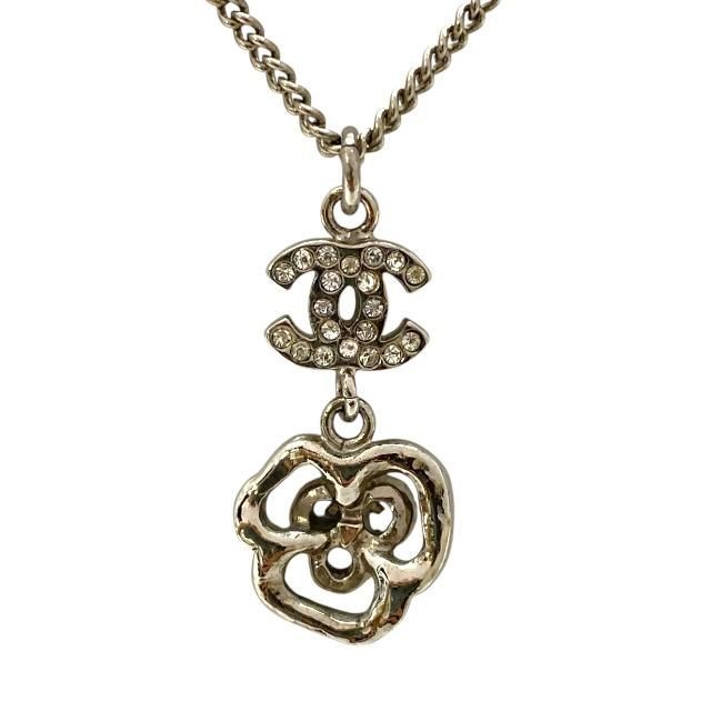 Chanel Necklace Pendant Accessory Small Accessory Coco Mark Camellia Metal