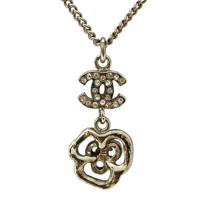 Chanel Necklace Pendant Accessory Small Accessory Coco Mark Camellia Metal