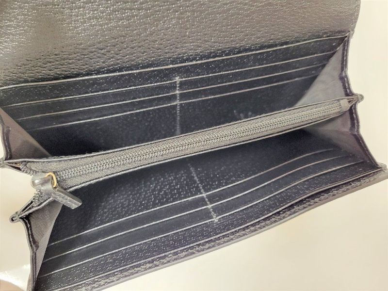 Gucci Bifold Long Wallet 719886 Off Dear Web Stripe Black Leather Accessories