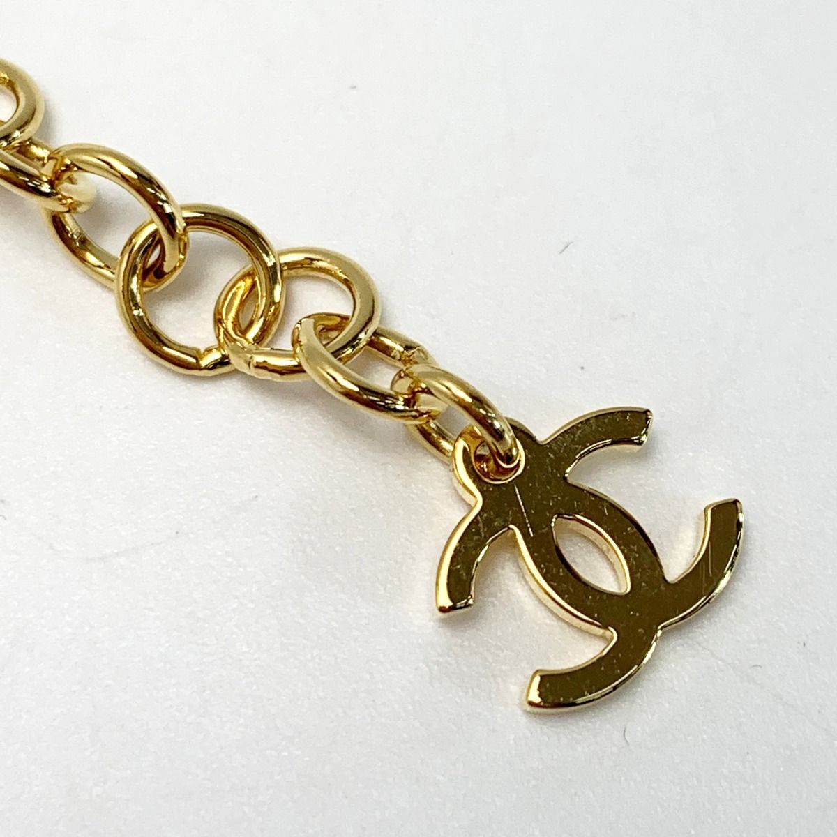 Chanel No5 Denim Plated I24p Gold Blue Accessory Necklace Ladies