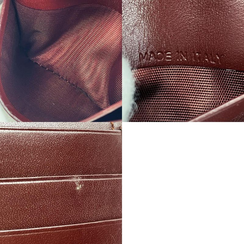 Cartier Bifold Wallet Must Line Calf Bordeaux Gold Hardware With Coin Purse