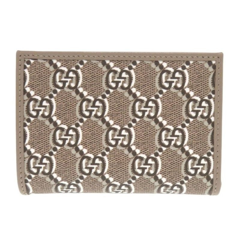 Gucci GG Shadow Medium Wallet Leather Brown Fold 1402
