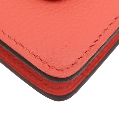 Hermes Bifold Wallet Lauris Luli Slim Verso Evercolor Rose Texas and Sienne