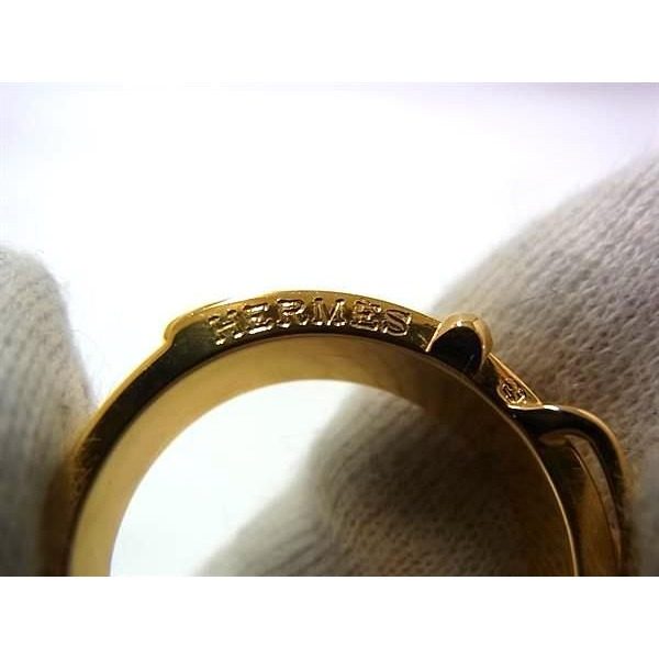 Hermes Ceinture Belt Motif Scarf Ring Closure Gold — view 3