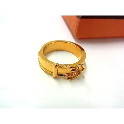 Hermes Ceinture Belt Motif Scarf Ring Closure Gold