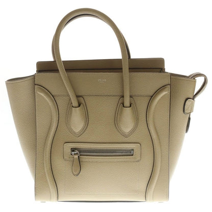 Celine Luggage Micro Beige Leather Handbag
