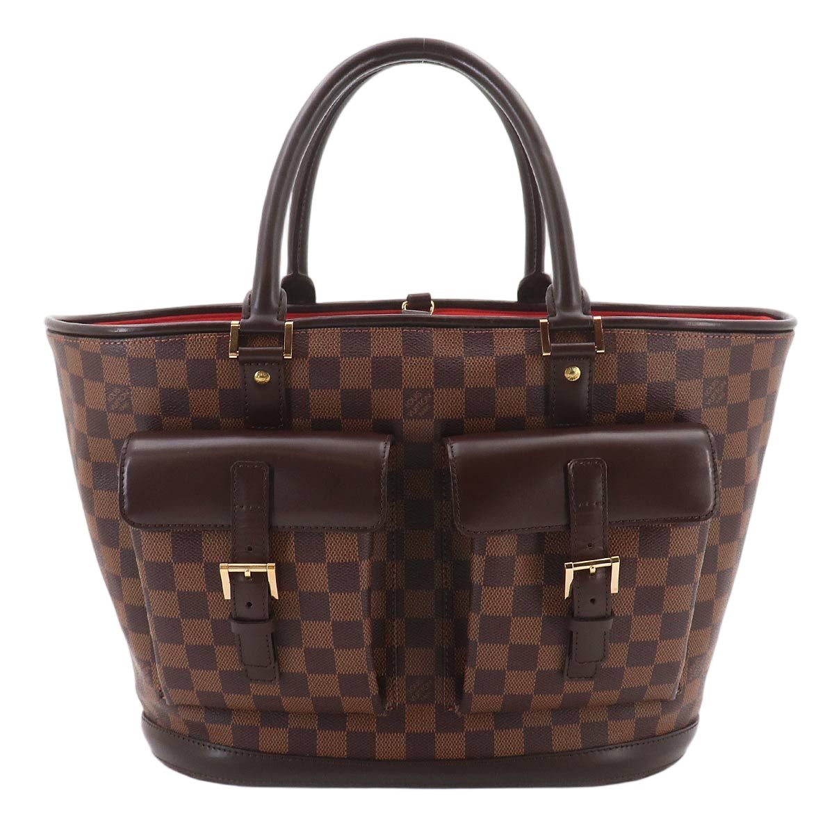 Louis Vuitton Damier Manosque GM Tote Ebene Brown Gold
