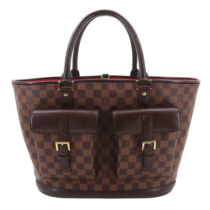 Louis Vuitton Damier Manosque GM Tote Ebene Brown Gold