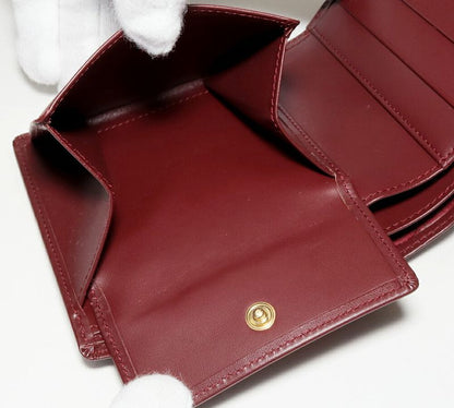 Cartier Folding Wallet With Coin Purse Must De Cartier Calf Bordeaux L3000451