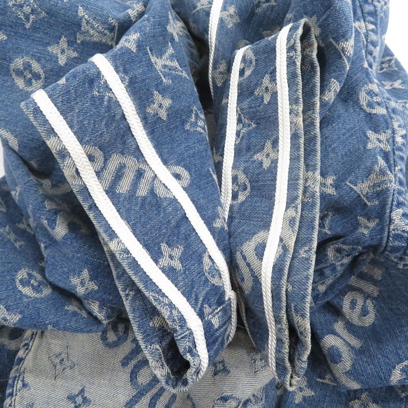 Louis Vuitton X Supreme LV Jacquard Denim Baseball Jersey Denim Baseball Jersey