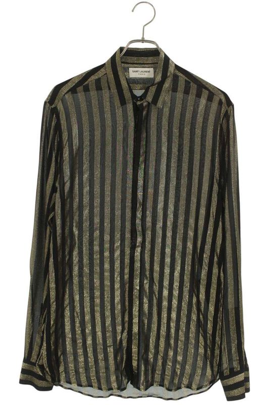 Saint Laurent Paris 564172 Y006h Stripe Transparent Long Sleeve Shirt Men 37