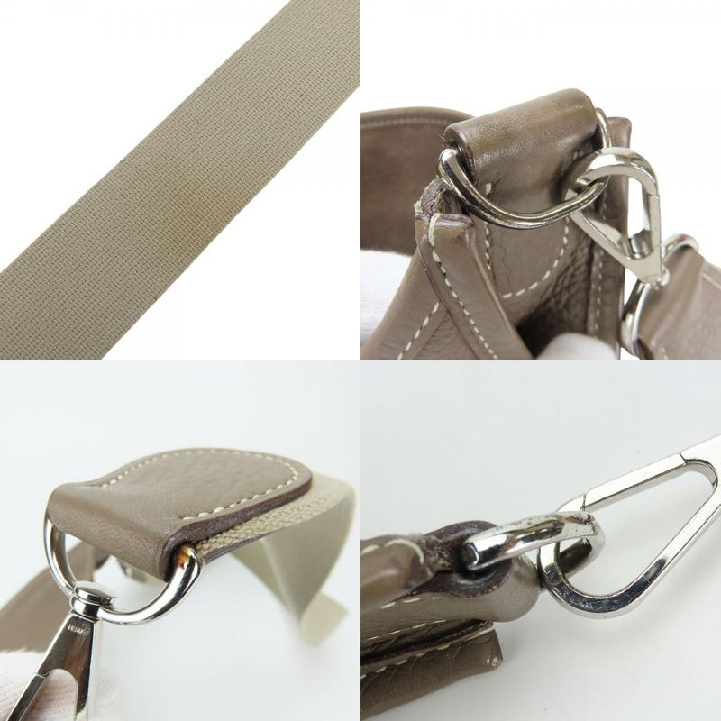 Hermes Shoulder Bag Evelyn 2PM Taurillon Clemence Etoupe Gradient Silver