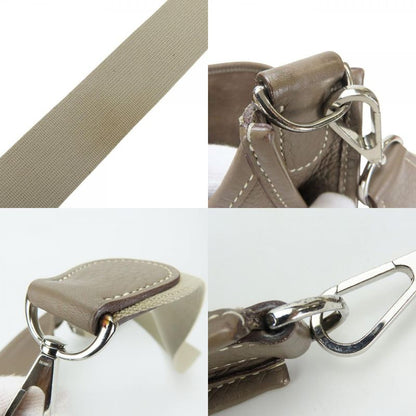 Hermes Shoulder Bag Evelyn 2PM Taurillon Clemence Etoupe Gradient Silver