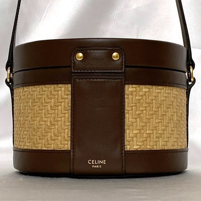 Celine Tambour Shoulder Bag Beige Brown