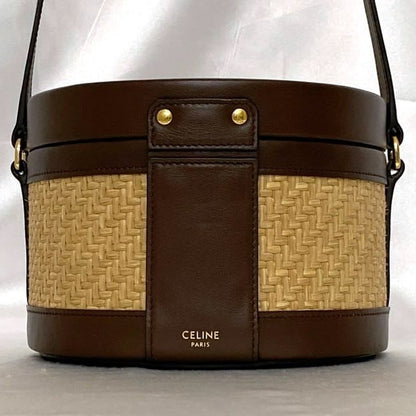 Celine Tambour Shoulder Bag Beige Brown