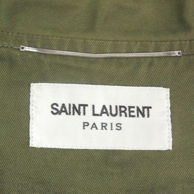 Saint Laurent Paris 632467 Cotton Linen Toggle Button Military Duffle Coat