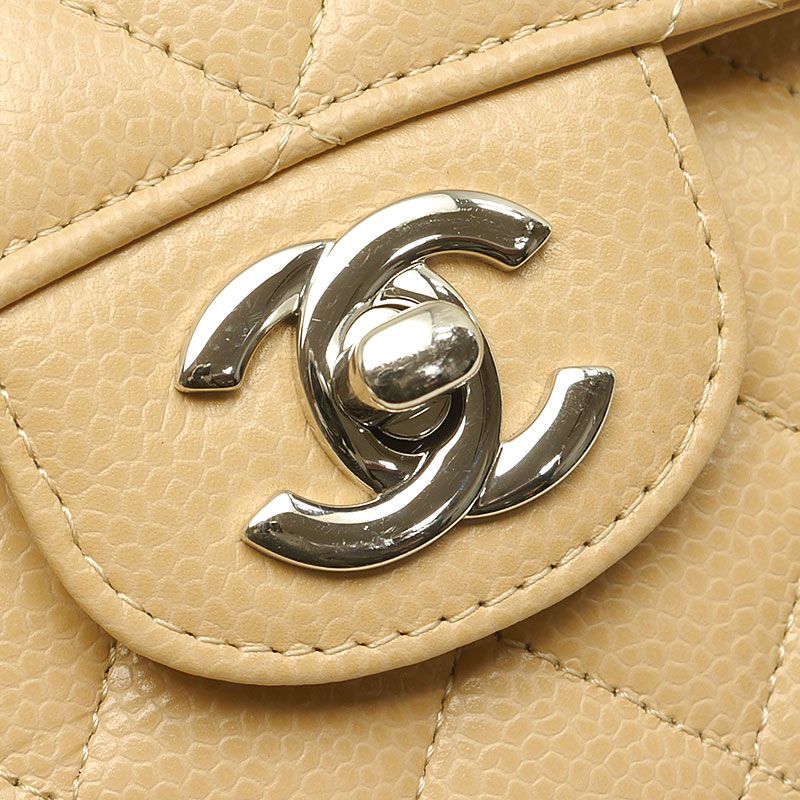 Chanel Classic Small Handbag Matelasse 23 Beige And Silver Hardware